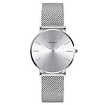 Kubagom Ultra Thin Stainless Steel Mesh Band Waterproof Quartz Women's Wrist Watch