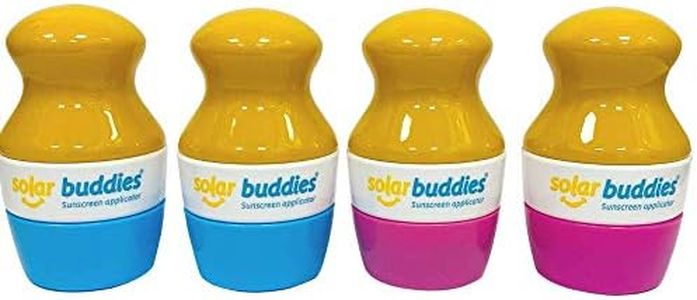 BBPP Quad Pack Solar Buddies Refillable Roll On Sponge Applicator For Kids, Adults, Families, Travel Size Holds 100ml Travel Friendly for Sunscreen, Suncream and Lotions (BBPP)