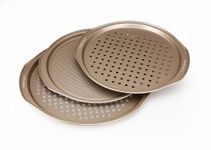 Westinghouse Kitchen Series WCBA007103ACPN 3-Piece Carbon Steel Pizza PAN Set,Golden
