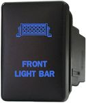 12V 3A ON-OFF Push Switch 9C12B Laser etched FRONT LIGHT BAR dual LEDs in blue For Toyota Hilux LandCruiser Prado RAV4 & Suzuki and more