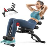 MERACH Ab Workout Machine, Adjustable Sit Up Bench, Abdominal Crunch Machine for Home Gym for Waist Abdomen Hips Legs, Max 136KG, for Sit Up/Air Bike/Abdominal Twisting/Leg Lifts Training etc, Black