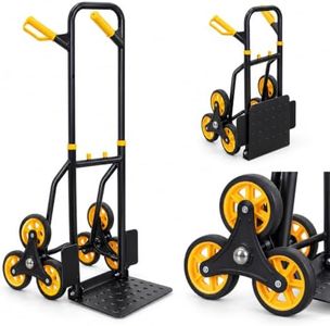 Mount-It! Stair Climbing Dolly, 330 Lb Capacity Heavy-Duty Stair Climbing Hand Truck with Telescoping Handle and 6 Wheels