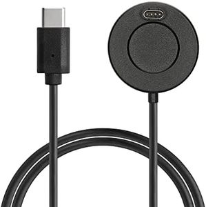 kwmobile Charger Compatible with Garmin Venu Sq Music/Sq 2 / Venu 2 Plus/Fenix 7 / vivoactive 4 - Charger USB-C Cable for Charging Smart Watch - Black