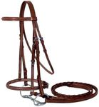 Paris Tack Everyday Raised Fancy Stitched Leather English Schooling Bridle with Laced Reins