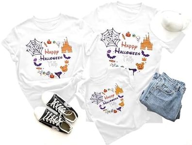 Halloween Shirts 2025 Family Vacation Matching Outfits Cute Pumpkin Spooky Castle Tshirts Halloween Family Trip Clothes