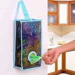 Lexazo Wall Hanging Garbage Bags Recycle Breathable Plastic Storage Polythene Garbage Bags Kitchen Organizer Plastic Wall Mounted Rubbish Bag Container- Pack of 1 Multi Color