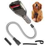 Kodahome Dog Brush Vacuum Attachment with 1"-1.75" Universal Adapters for Vacuum Cleaners, Pet Hair Shedding Grooming Tool Kit with Long Extension Hose