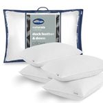 Silentnight Feather and Down Pillows 4 Pack - Luxury Hotel Quality Duck Feather Pillows with Breathable Cotton Cover and Anti-Bacterial - Machine Washable