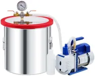 5 Gallon Vacuum Chamber with Pump Kit, 1/3 HP 5 CFM Vacuum Degassing Chamber Kit, 0.7in High-Seal Acrylic Lid, Ideal for Stabilizing Wood, Degassing Silicones, Epoxies and Essential Oils