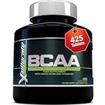 BCAA 2:1:1-3000mg per Serving - 425 Vegan Tablets (not Capsules or Powder) - 4.5 Month Supply - Pre Workout Branched Chain Amino Acids + Vitamin B6 - Made in The UK - Xellerate Nutrition