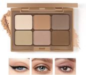 Boobeen 6 Colors Nude Eyeshadow Palette, Matte Shimmer Eyeshadow Makeup Palette for Neutral Smokey Bronze Eye Makeup