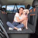 Chumajor XL Back Seat Extender for Dogs-Supports 400lb,Waterproof Dog Car Seat Cover Hard Bottom-Detachable,600D Heavy Duty Scratch Proof Nonslip Soft,Dog Hammock for Car,SUVs