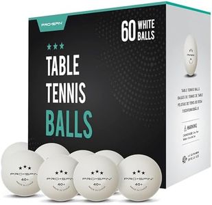 PRO SPIN Ping Pong Balls - 3-Star Premium White Table Tennis Balls | High-Performance 40+ ABS Professional Quality | Ultimate Durability for Indoor & Outdoor Ping Pong Tables (Bulk Pack of 60)