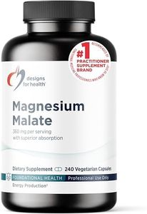 Designs for Health Magnesium Malate - Chelated Magnesium as Di Magnesium Malate - Highly Bioavailable Form to Support Energy, Bone Health + Muscle Recovery (240 Magnesium Malate Capsules)