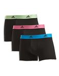 adidas Men's Multipack Trunks (3 Pack) Underwear, Black Body W Col Elastics_1, M