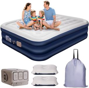 Queen Size Air Mattress,Inflatable Bed with Built-in Pump,3 Mins Quick Self-Inflation/Deflation,Blow Up Bed with 2 Inflatable Pillow,Storage Bag,for Home Portable Camping Travel,200x150x40cm