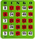 25 Green Easy Read Bingo Heavy Duty 5 Ply Jumbo Shutter Slide Cards by Regal Games