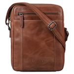 STILORD 'Fox' Men's Bag Leather Vintage Messenger in Genuine Leather Vintage Cross Body Cross Over Bag for Men Women Messenger Bag, Colour:Andorra - Brown