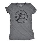 Womens Coffee and Jesus T Shirt Cute Religious Easter Christian Faith Morning Funny Womens T Shirts Easter T Shirt for Women Funny Coffee T Shirt Women's Dark Grey M