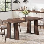 DWVO Rectangle Dining Table for 6-8 People 70.86 Inch Large Dining Room Table Wooden Dinner Table with Heavy Duty Legs for Kitchen Apartment Restaurant Walnut