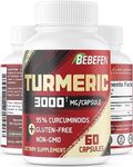 Turmeric Curcumin with Black Pepper 95% Standardized Curcuminoids 3000mg | 2 Month Supply | Non-GMO, Gluten Free