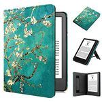 All New 6" 2022 Case, TOKILO Premium PU Leather Sleeve with Auto Sleep/Wake Hand Strap Foldable Stand, Incompatible with iPad/Samsung/Kobo/Tolino/Sony 6inch e-Reader, Apricot Blossom