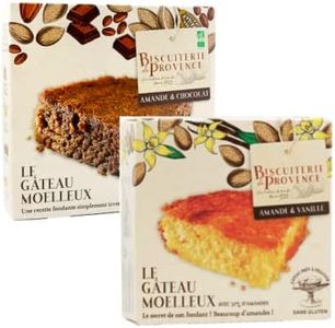 Biscuiterie de Provence | Torta Mandorle Cioccolato | Torta Mandorle Vaniglia | Torta Senza Glutine Senza Conservanti - 2 x 240 Gr | Dolci Senza Glutine