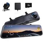 Pelsee P12 Pro 4K Mirror Dash Cam, 12'' Rear View Mirror Camera Smart Driving Assistant w/ADAS and BSD,2160P Front and Rear Camera,Voice Control,Night Vision,Parking Monitoring,Free 32GB Memory Card