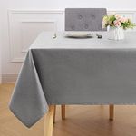 smiry Rectangular Table Cloth Wipe Clean 140x200 cm, Wipeable Waterproof Linen Tablecloth, Fabric Washable 6 to 8 Seater Dining Table Cover for Kitchen Indoor Outdoor, Dark Grey