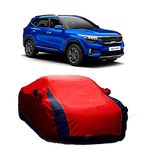 Antil's Water Resistance Car Body Cover for Kia Seltos HTX Plus 1.5 Diesel Red and Blue with Mirror Pockets