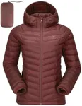 CAMELSPORTS Women's Down Jacket Hooded Winter Light Weight Short Puffer Coats Packable Warm Windproof Ladies Parka