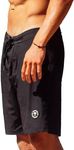 Ho Stevie! Men's Surfing Boardshorts with Anti-Water Pockets, Key Loop, 17" Outseam Swim Trunks (Black, 35)