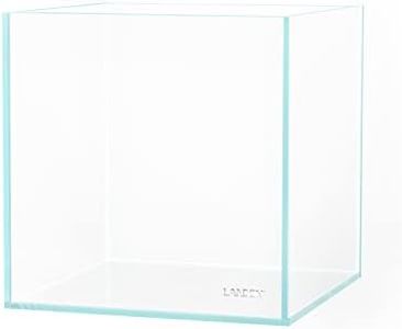 LANDEN 20C 2Gallon Cube Rimless Low Iron Clear Aquarium Tank, All Glass Aquarium,Small Betta Fish Tank,W7.8×D7.8×H7.8 in(20x20x20cm) 5mm Thickness with Nano Foam Leveling Mat