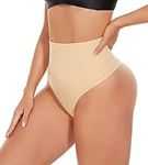 SEXYWG Thong Shapewear for Women Tummy Control Body Shaper Control Knickers Thong Slimming Pants Shaping Underwear Butt Lifter Panties Beige