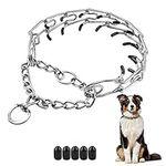 Dog Prong Collar,Choke Collar for Dogs Pinch Training Collar,Detachable Adjustable Choke Collar with Comfort Rubber Tips, Metal Adjustable Large Middle Dog Pet Pinch Collar (C, L)