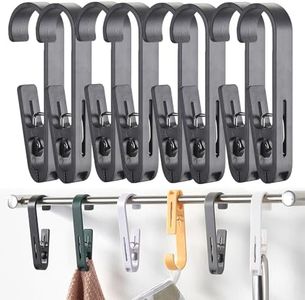 iBetterLife Laundry Hooks Hanging Clips - 8Pcs Heavy Duty Outdoor Clothes Pins, Closet Organizer Single Clip Hangers Clamps Socks Boot Bras Underwear Kids Towels for Bathroom Wardrobe Kitchen Office