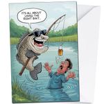 Fishing and Beer Birthday Cards for Men- Humour Card - Happy Birthday Card - Anniversary Card - Good Luck - Funny Thank You Cards