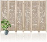 6 Panel Room Divider Folding,Privacy Screens 67 Inch Tall, Wall Separator Divider Room,Dividers for Room Separation,Handwork Solid Wood Room Divider for Bedroom Home Office