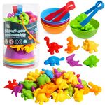 Montessori Toys for 3 Years Old, Counting Dinosaurs Toys for Kids with Sorting Bowls Toddler Learning Ages 3-4 Preschool Early Educational Toys for 3 4 5 Years Old Boys Girls