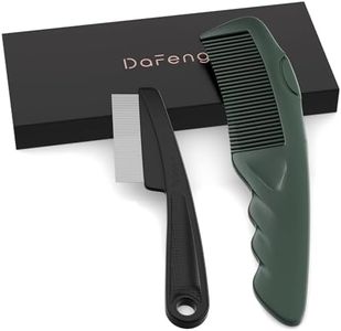 2PC Dandruff Comb Fine Tooth Scalp Detox Comb Lice Stainless Steel Scalp Detoxing Hair Brush Tool Hair Care for Women, Men & Kids (Green)