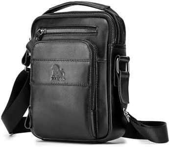 BAIGIO Genuine Leather Small Messenger Bag for Men Shoulder Bag for Ipad Crossbody Bag Men Handbag Satchel Travel Business