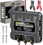 Smart 3 Bank Marine Battery Charger 10X3, 30A (10A/Bank) 12V,Waterproof,lifepo4 Battery Charger Maintainer and Desulfator for AGM, Lithium,Deep-Cycle Batteries Boat Accessories
