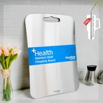 Herrlich Homes Premium 304 Stainless Steel Rectangle Chopping Board for Kitchen | 35 x 25 cm | Free 2 Steel Straw | for Cutting Vegetables, Fruits, Meat | with Handle | Doughknead Board | Large