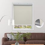 Cordless Blinds Blackout Roller Shades Room Darkening Window Blinds White Beige 23" W x 72" H for Windows, Bedroom, Home