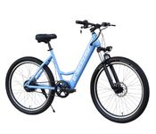Neelam E PRIZM Unisex Electric Bicycle T-26 High Tensile Steel Frame| Disk Brake|INBUILT Battery 36V-250W |7.8AH|Suspension Fork|Battery Indication Display |Saddle with Memory Foam Color-Ice Blue