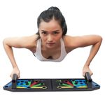 Strauss Multipurpose (12 in 1) function Push Up Board/Bars/Stand with Multiple Modes | Calisthenics,Gym and Excersing Equipment | Chest,Muscle,Triceps,Shoulders Workout | Both for Men and Women, Black
