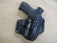 Walther PPQ M2 .45 OWB Leather 2 Slot Molded Pancake Belt Holster CCW BLACK RH