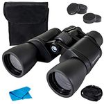 Celestron 72355 LandScout 8-24x50mm Water-Resistant Porro Prism Binoculars with Rubber Grip Surface, Coated Lens, K9 Optical Glass, Neck Strap and Soft Carry Case, Black