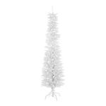 The Christmas Workshop 70710 6ft Artificial Christmas Tree/White Slimline Pre-Lit Tree with 110 LEDs and 560 Tips/Metal Stand Included