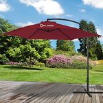 SuperGift.com 3M Wine Parasol Umbrella Wine Red Banana Sun Shade Cantilever Banana